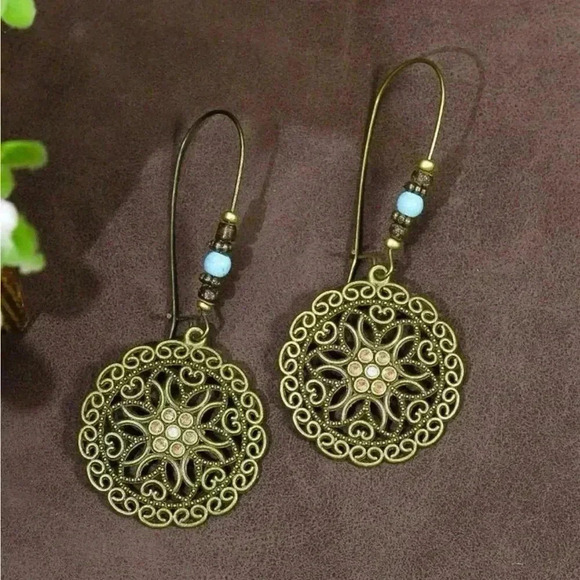 Emery Rose Jewelry - NEW Emery Rose bronze round metal drop earrings